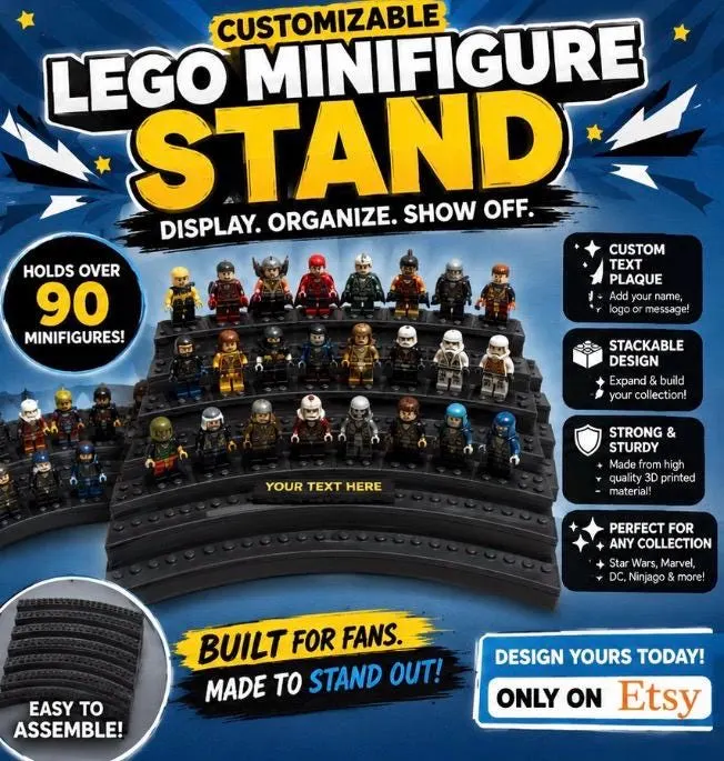 Custom Lego Mini Figure stands up to 92 figures
