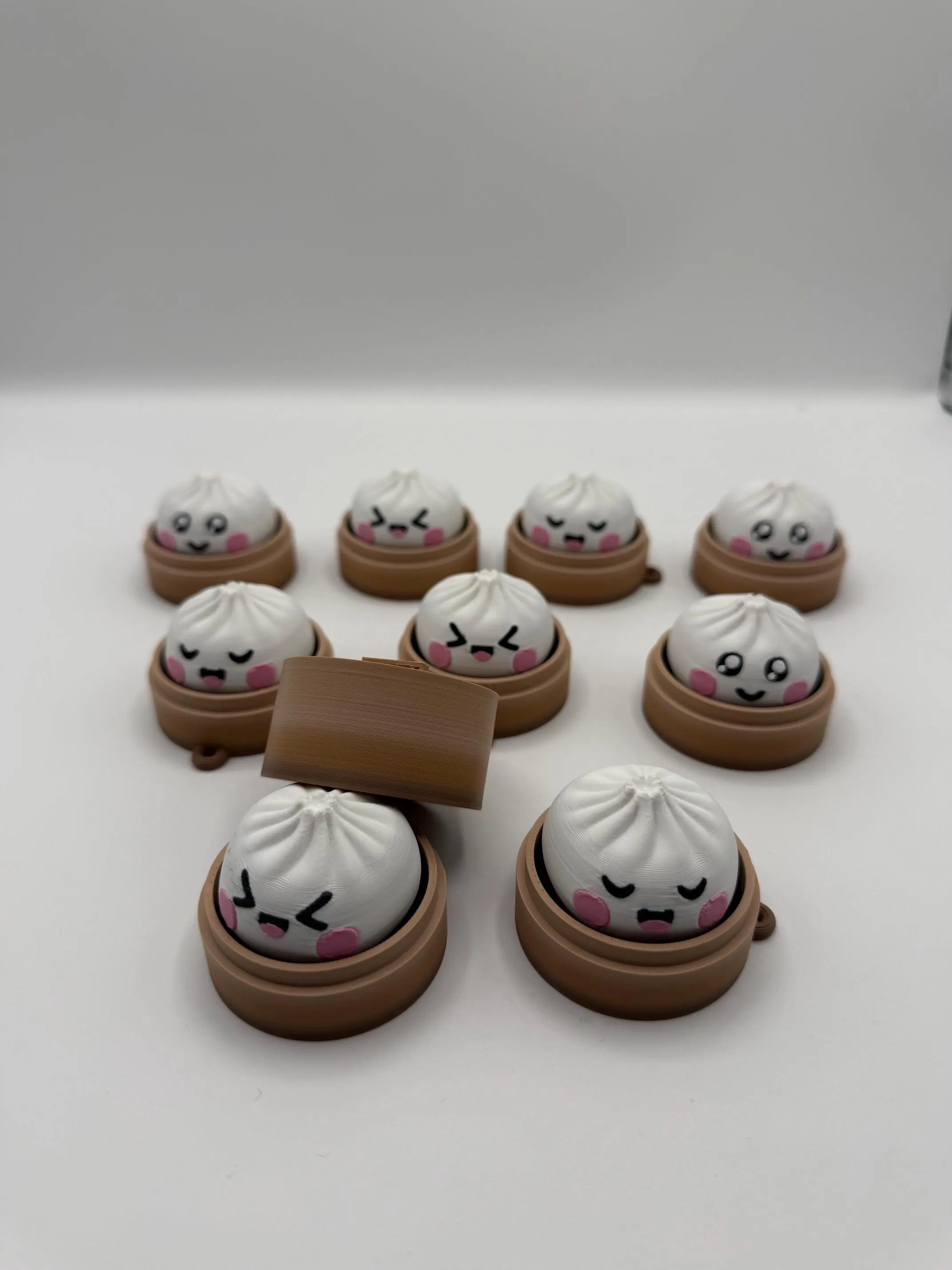 Dumpling Fidget Clicker Keychains, view 2